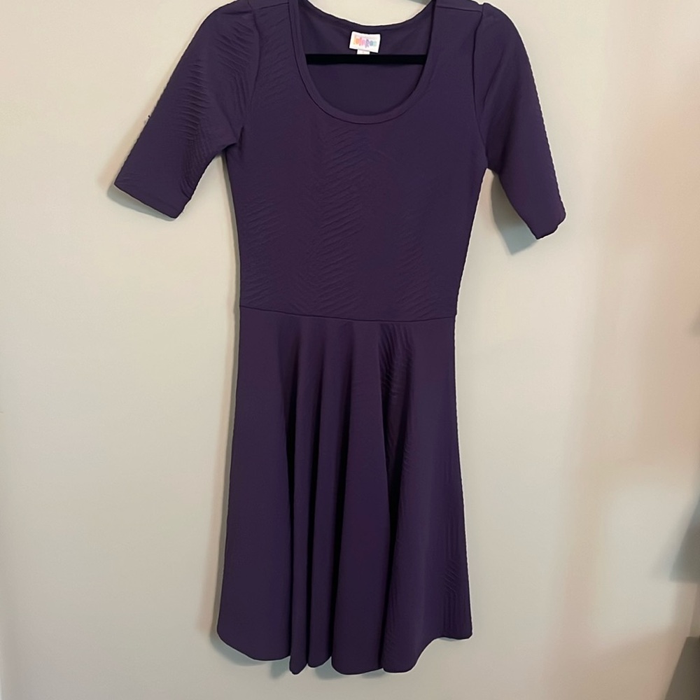 S Solid Purple LuLaRoe Nicole Dress